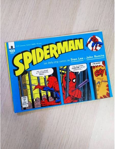 CASI EXCELENTE ESTADO SPIDERMAN 8 TIRAS DE PRENSA FORUM JOHN ROMITA Y STAN LEE