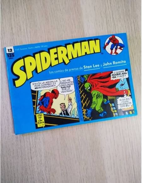 CASI EXCELENTE ESTADO SPIDERMAN 12 TIRAS DE PRENSA FORUM JOHN ROMITA Y STAN LEE