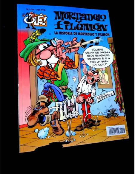 EXCELENTE ESTADO 2° SEGUNDA EDICION MORTADELO Y FILEMON 107 LA HISTORIA EDICIONES B OLE
