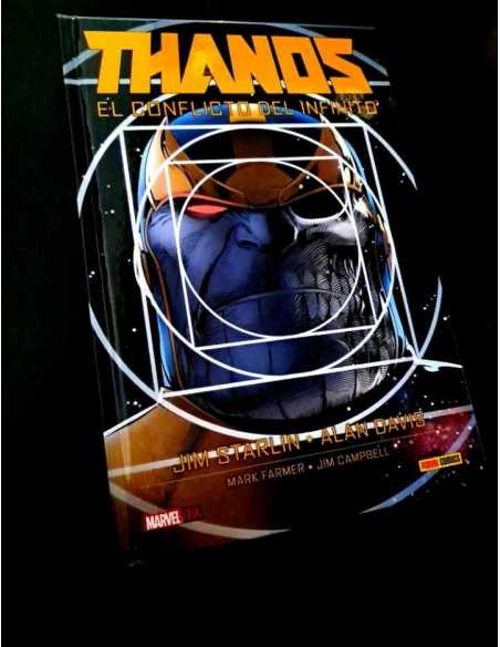 EXCELENTE ESTADO THANOS EL CONFLICTO DEL INFINITO COMICS PANINI MARVEL TAPA DURA - MARK FARMER