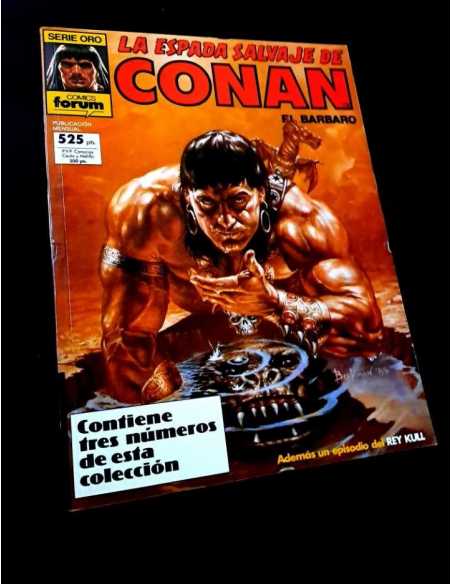 EXCELENTE ESTADO RETAPADO SERIE ORO LA ESPADA SALVAJE DE CONAN 62 AL 63 COMICS FORUM