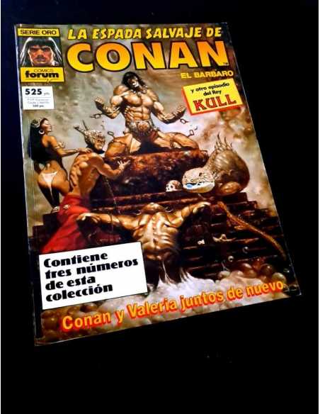 CASI EXCELENTE ESTADO RETAPADO SERIE ORO LA ESPADA SALVAJE DE CONAN 65 AL 67 COMICS FORUM