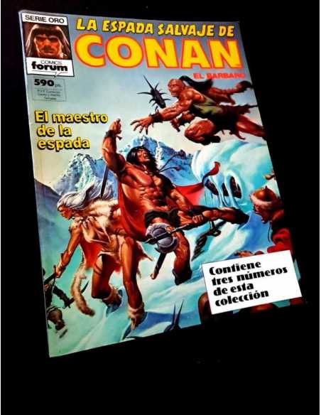 CASI EXCELENTE ESTADO RETAPADO SERIE ORO LA ESPADA SALVAJE DE CONAN 68 AL 70 COMICS FORUM