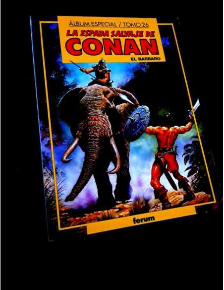 EXCELENTE ESTADO RETAPADO ALBUM ESPECIAL 26 LA ESPADA SALVAJE DE CONAN COMICS FORUM