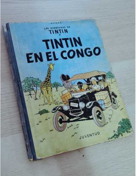 PRIMERA EDICIÓN TINTIN EN EL CONGO CANTO LOMO TELA JUVENTUD 1968