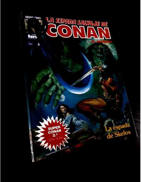 MUY BUEN ESTADO 2° SEGUNDA EDICION SERIE ORO SUPER CONAN 3 LA ESPADA SALVAJE DE CONAN FORUM