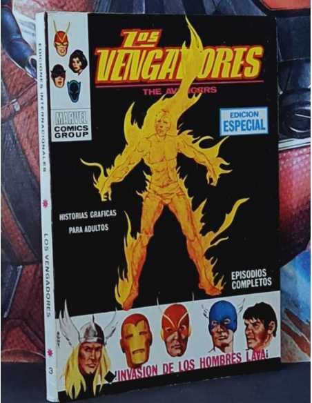 EXCELENTE ESTAD LOS VENGADORES 3 INVASIÓN DE LOS HOMBRES LAVA TACO EDICIONES INTERNACIONALES VERTICE
