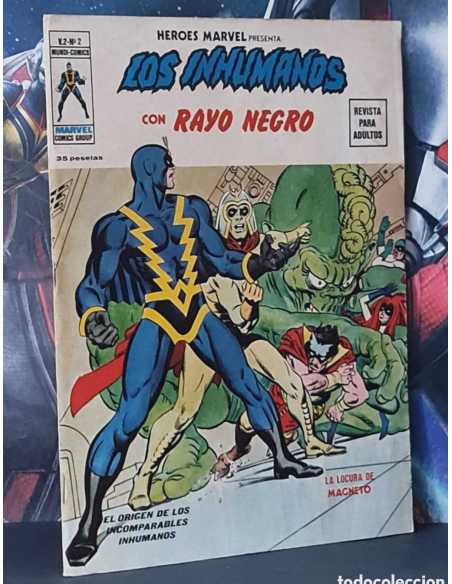 MUY BUEN ESTADO HEROES MARVEL 2 VOL II LOS INHUMANOS CON RAYO NEGRO GRAPA EDICIONES VERTICE