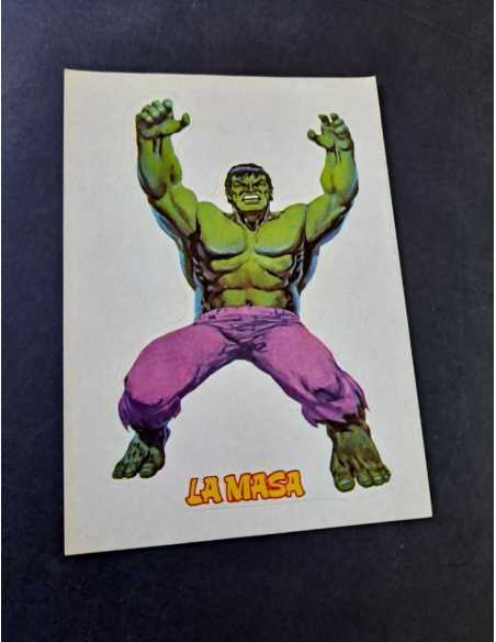 EXCELENTE ESTADO HULK CROMO 13,5x9,5 CALCOMANIA ORTEGA