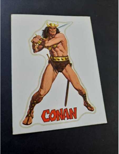 EXCELENTE ESTADO CONAN CROMO 13,5x9,5 CALCOMANIA ORTEGA