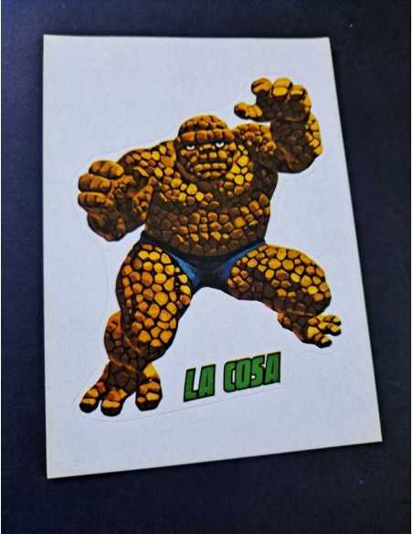 EXCELENTE ESTADO LA COSA CROMO 13,5x9,5 CALCOMANIA ORTEGA