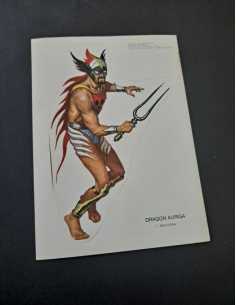 EXCELENTE ESTADO DRAGON AURIGA CROMO 13,5x9,5 CALCOMANIA...