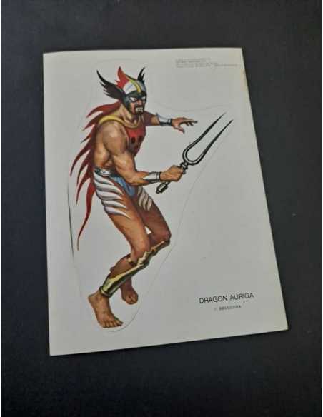 EXCELENTE ESTADO DRAGON AURIGA CROMO 13,5x9,5 CALCOMANIA BRUGUERA