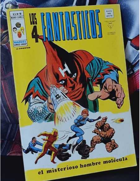 CASI EXCELENTE ESTADO LOS 4 FANTASTICOS 10 VOL.3 EL MISTERIOSO HOMBRE MOLÉCULA GRAPA VERTICE