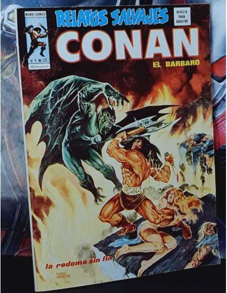EXCELENTE ESTADO RELATOS SALVAJES 25 LA REDOMA SIN FIN CONAN MUNDI COMICS VERTICE