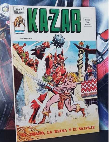 CASI EXCELENTE ESTADO KA-ZAR 9 EL ENANO LA REINA Y EL SALVAJE VOL.2 GRAPA VOL II EDICIONES VERTICE