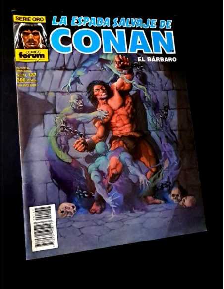 EXCELENTE ESTADO LA ESPADA SALVAJE DE CONAN 137 SERIE ORO FORUM PRIMERA EDICION GRAPA