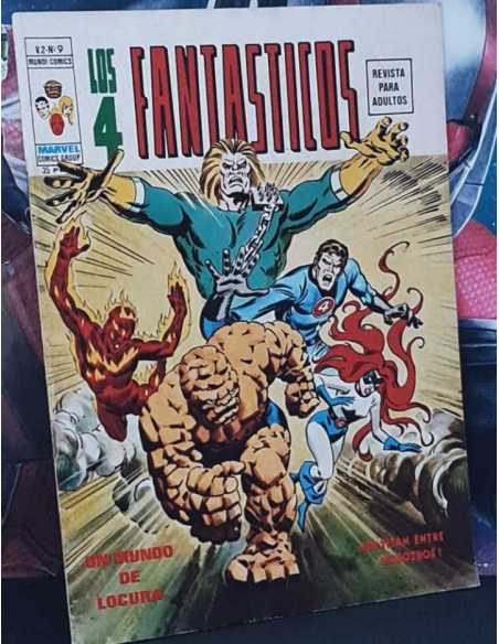 CASI EXCELENTE ESTADO LOS 4 FANTASTICOS 9 UN MUNDO DE LOCURA VOL.2 VOL II INCLUYE POSTER VERTICE