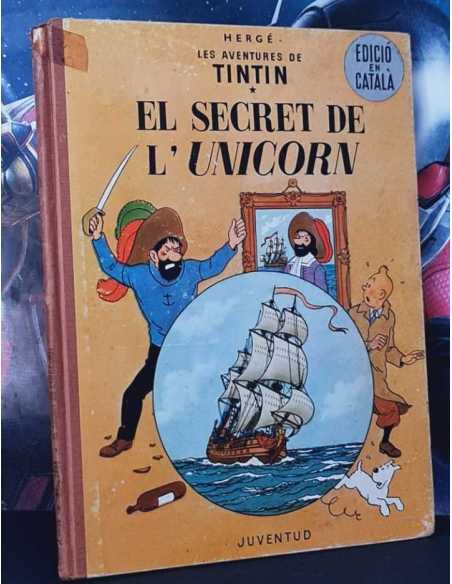 TINTIN EL SECRETO DEL L'UNICORN 1965 NORMAL ESTADO SEGUNDA EDICION CATALA JUVENTUD CATALAN TELA