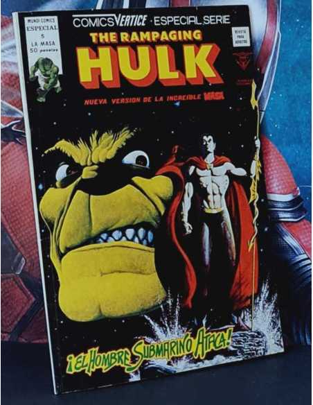 CASI EXCELENTE ESTADO THE RAMPAGING HULK 5 EL HOMBRE SUBMARINO ATACA MASA COMICS VERTICE