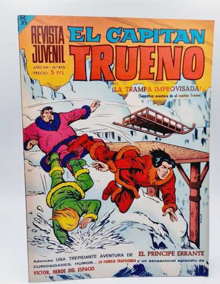 EXCELENTE ESTADO EL CAPITAN TRUENO 415 LA TRAMPA IMPROVISADA GRAPA BRUGUERA