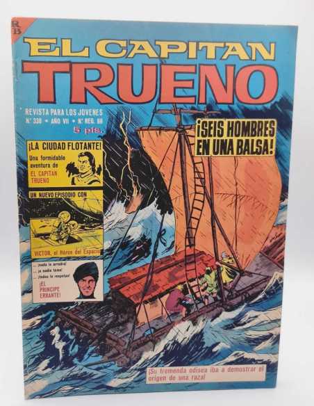 CASI EXCELENTE ESTADO EL CAPITAN TRUENO 338 SEIS HOMBRES EN UNA BALSA GRAPA BRUGUERA