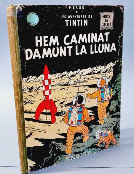 TINTIN HEM CAMINAT DAMUNT LA LLUNA 1970 NORMAL ESTADO SEGUNDA EDICION CATALA JUVENTUD CATALAN TELA