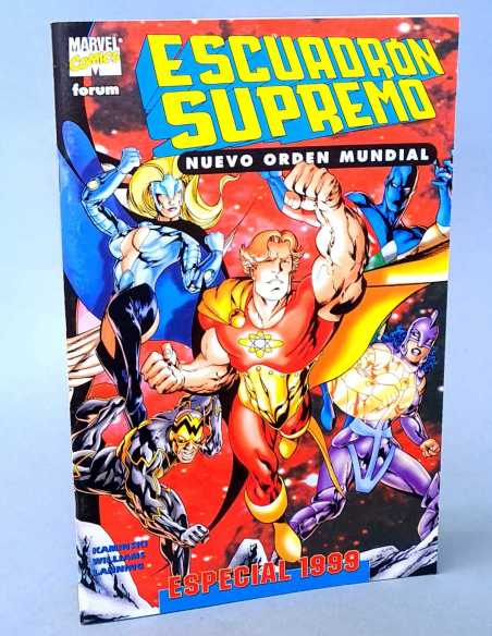 CASI EXCELENTE ESTADO ESCUADRON SUPREMO ESPECIAL 1999 NUEVO ORDEN MUNDIAL MARVEL FORUM GRAPA EXTRA