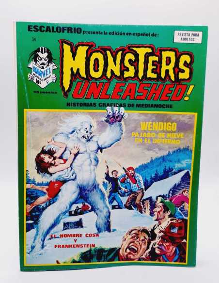 CASI EXCELENTE ESTADO ESCALOFRIO 34 MONSTERS UNLEASHED VERTICE GRAPA MUNDI COMICS