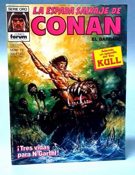 EXCELENTE ESTADO LA ESPADA SALVAJE DE CONAN 73 TRES VIDAS N'GARTHL SERIE ORO FORUM PLANETA GRAPA