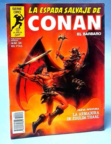 EXCELENTE ESTADO LA ESPADA SALVAJE DE CONAN 34 ARMADURA ZUULDA THAAL SERIE ORO FORUM PLANETA GRAPA