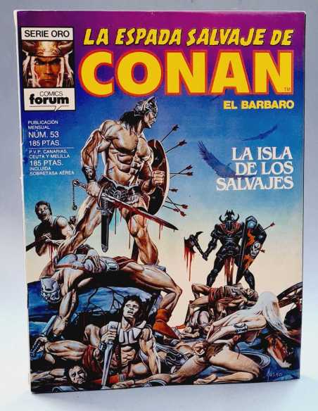 MUY BUEN ESTADO LA ESPADA SALVAJE DE CONAN 53 ISLA DE LOS SALVAJES SERIE ORO FORUM PLANETA GRAPA