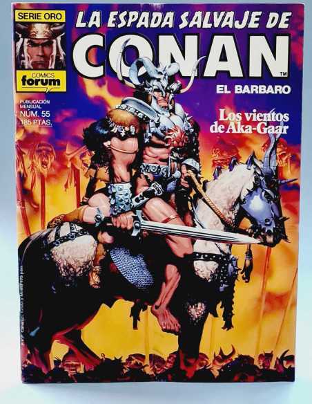 EXCELENTE ESTADO LA ESPADA SALVAJE DE CONAN 55 VIENTOS AKA GAAR SERIE ORO FORUM PLANETA GRAPA