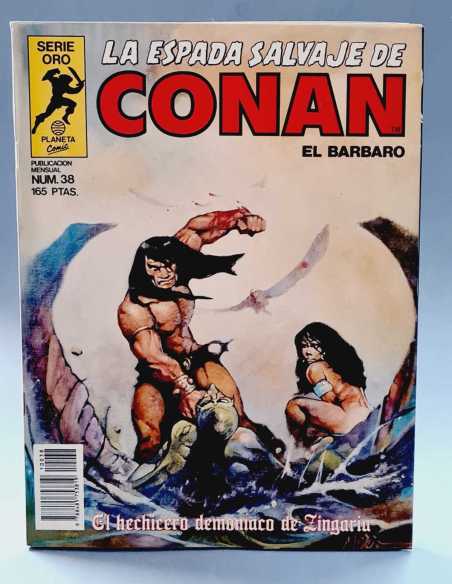 EXCELENTE ESTADO LA ESPADA SALVAJE DE CONAN 38 HECHICERO DEMONIACO SERIE ORO FORUM PLANETA GRAPA