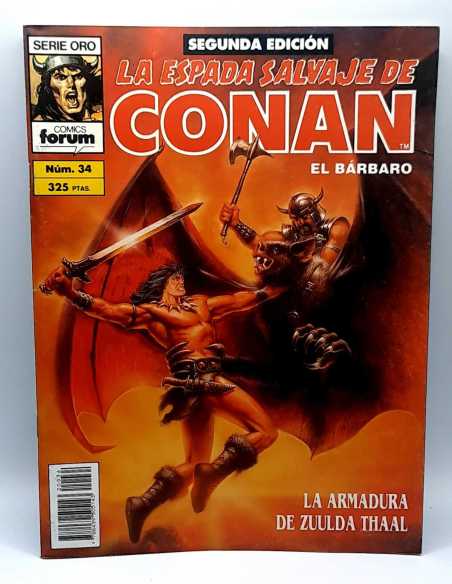EXCELENTE ESTADO SERIE ORO LA ESPADA SALVAJE DE CONAN 34 SEGUNDA EDICION FORUM COMICS GRAPA