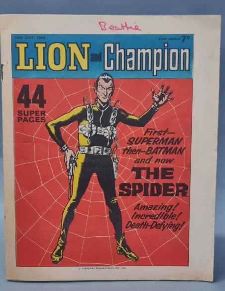 PRIMERAS APARICIONES LION SPIDER ARCHIE VERTICE 1966 FLEETWAY UK ORIGINAL CASI EXCELENTE ESTADO
