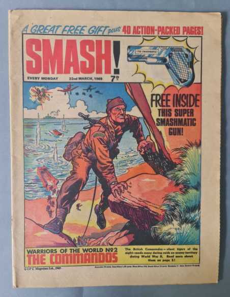 PRIMERAS APARICIONES PERSONAJES EPOCA VERTICE SMASH MARCH 1969 UK FLEETWAY ORIGINAL EXCELENTE