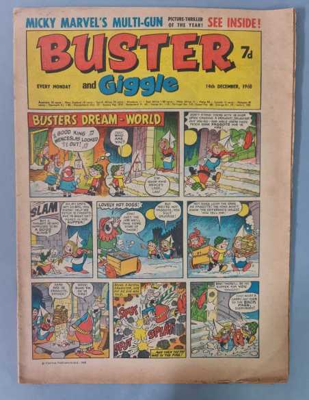 PRIMERAS APARICIONES PERSONAJES SELECCIONES BUSTER VERTICE DECEMBER 1968 UK FLEETWAY ORIGINAL