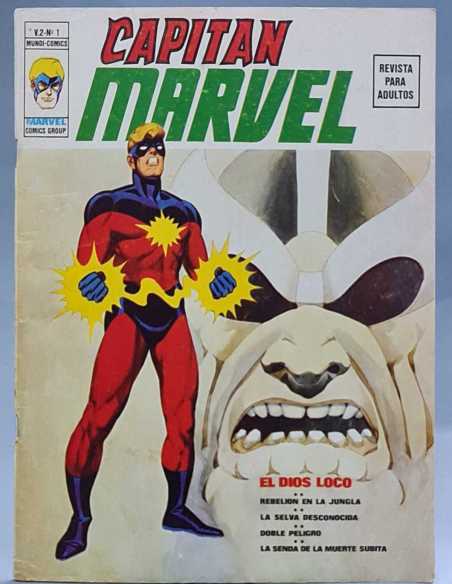 CASI EXCELENTE ESTADO CAPITAN MARVEL 1 VOL2 EL DIOS LOCO VOLUMEN VOL.2 GRAPA VERTICE