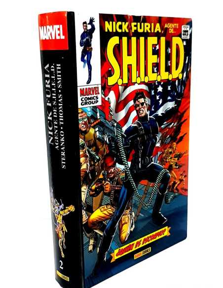 MUY BUEN ESTADO MARVEL GOLD NICK FURIA AGENTE DE SHIELD PANINI OMNIGOLD TAPA DURA
