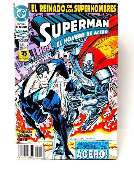 EXCELENTE ESTADO ESPECIAL SUPERMAN EL HOMBRE DE ACERO 5 REINADO DE LOS SUPERHOMBRES DC GRAPA ZINCO