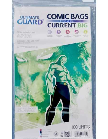 ULTIMATE GUARD COMIC BAGS SOLAPA ADHESIVA CURRENT BIG BOLSAS FUNDAS COMICS 178x268mm