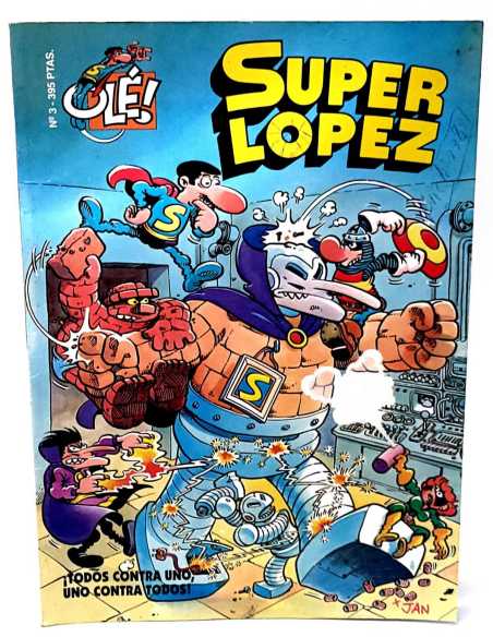 CASI EXCELENTE ESTADO SUPER LOPEZ 3 PRIMERA EDICION TODOS CONTRA UNO, UNO CONTRA TODOS OLE B
