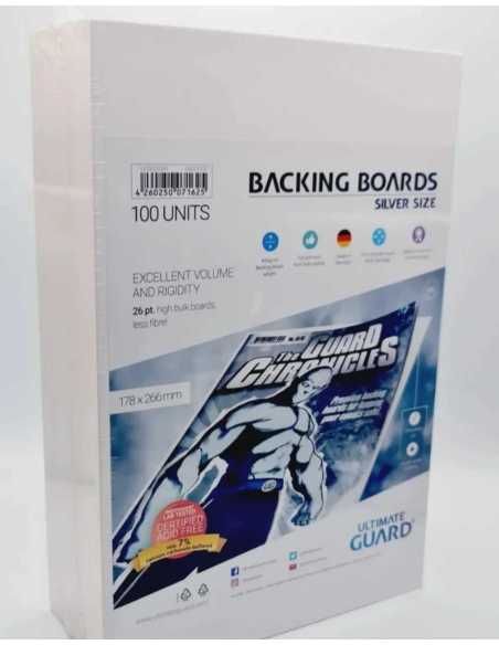 ULTIMATE GUARD BACKING BOARDS SILVER SIZE 400g TAPAS TRASERAS CARTON COMICS 178x266mm MEDIDAS