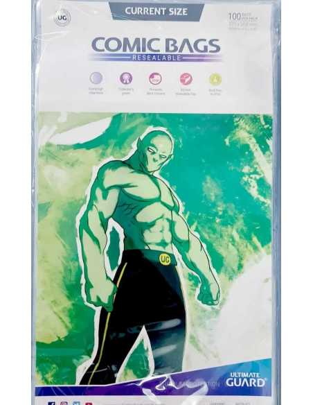 ULTIMATE GUARD COMIC BAGS CURRENT SIZE SOLAPA ADHESIVA BOLSAS FUNDAS COMICS 175x268mm VERDE