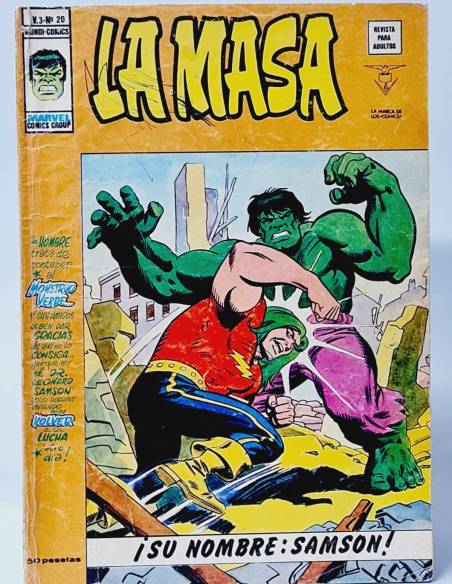 LA MASA 20 VOL3 VOLUMEN VOL.3 COMICS MARVEL VÉRTICE NORMAL ESTADO