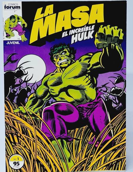 LA MASA 1 COMICS FORUM INCLUYE POSTER EL INCREÍBLE HULK MARVEL CASI EXCELENTE ESTADO