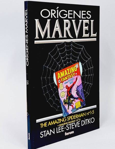 ORÍGENES MARVEL 3 FORUM COMICS DE AMAZING SPIDERMAN FANTASY MARCA EN EL CANTO VER FOTO