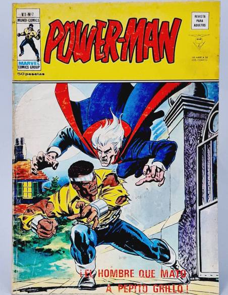 COMIC POWER-MAN 7 EL HOMBRE QUE MATÓ A PEPITO GRILLO MARVEL EDICIONES VERTICE POWERMAN BUEN ESTADO