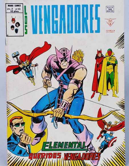 MUY BUEN ESTADO LOS VENGADORES 43 ELEMENTAL QUERIDOS VOL2 MARVEL COMICS VOL.2 VERTICE VOLUMEN VOL.2